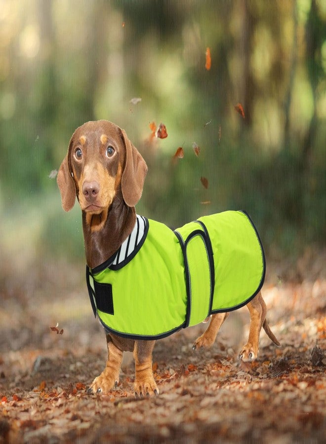 Morezi Dachshund Raincoat Corgi Raincoat Dogs Waterproof fit for Dachshunds Weiner Long Back Breeds with Reflective Stripe Great Coverage in Autumn Winter Light Green L - Image 5